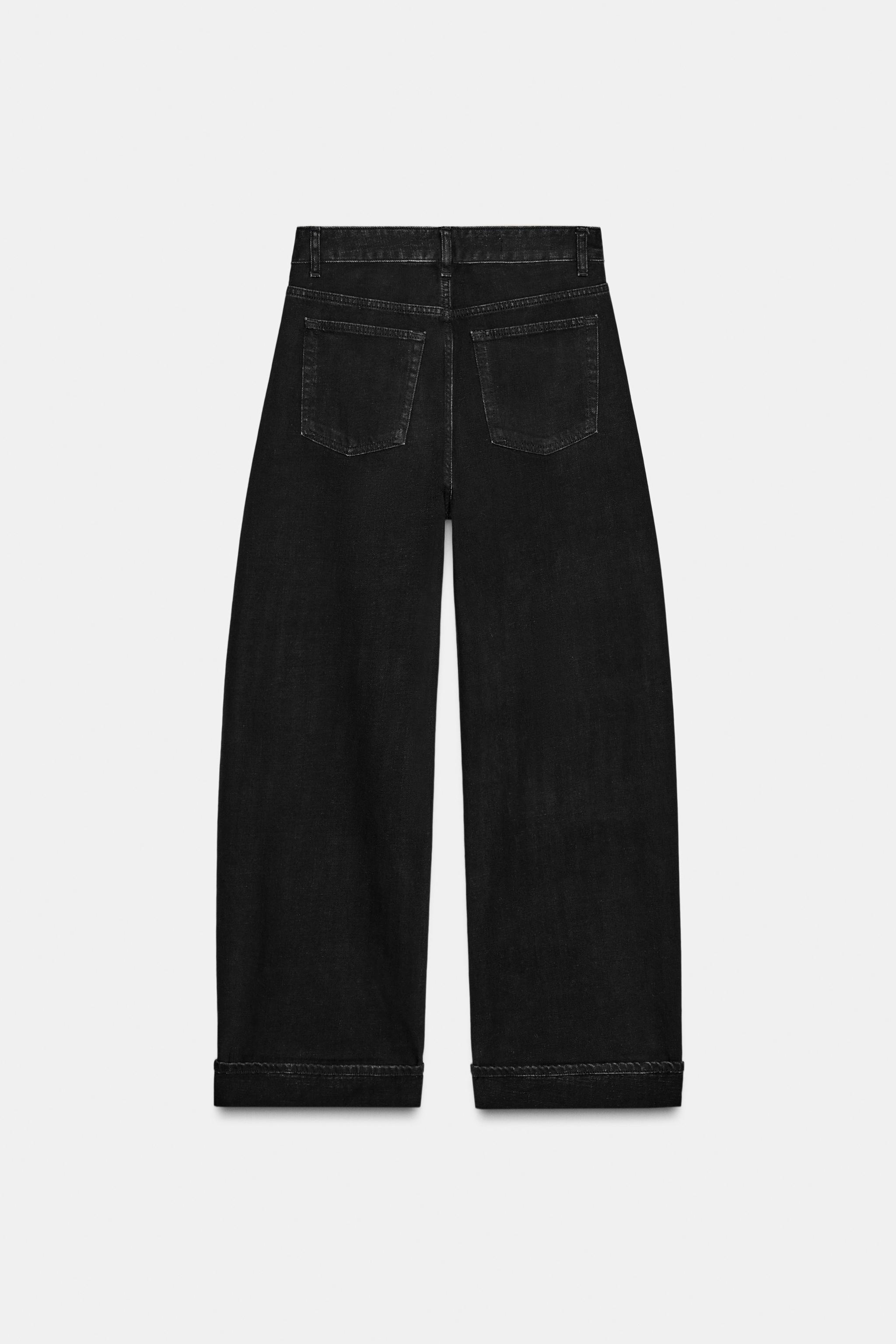 TRF MID-RISE FOLDED BAGGY JEANS